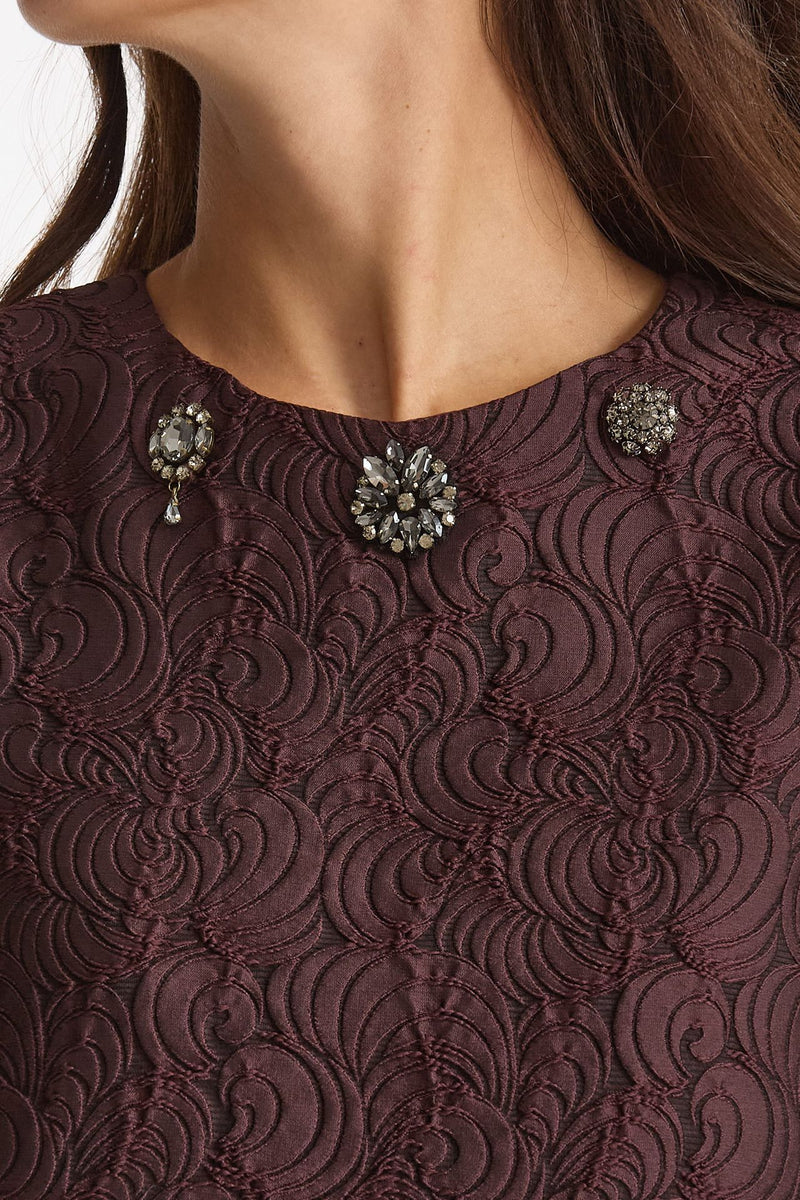 Abito jacquard VICOLO in misto cotone bordeaux donna Max mara s - 6