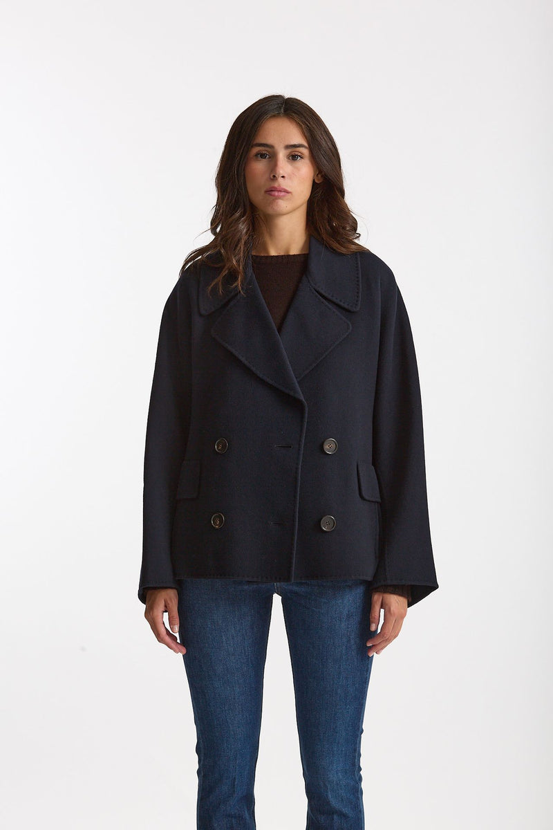 Caban ADELE in drap di lana blu donna Max mara s - 3