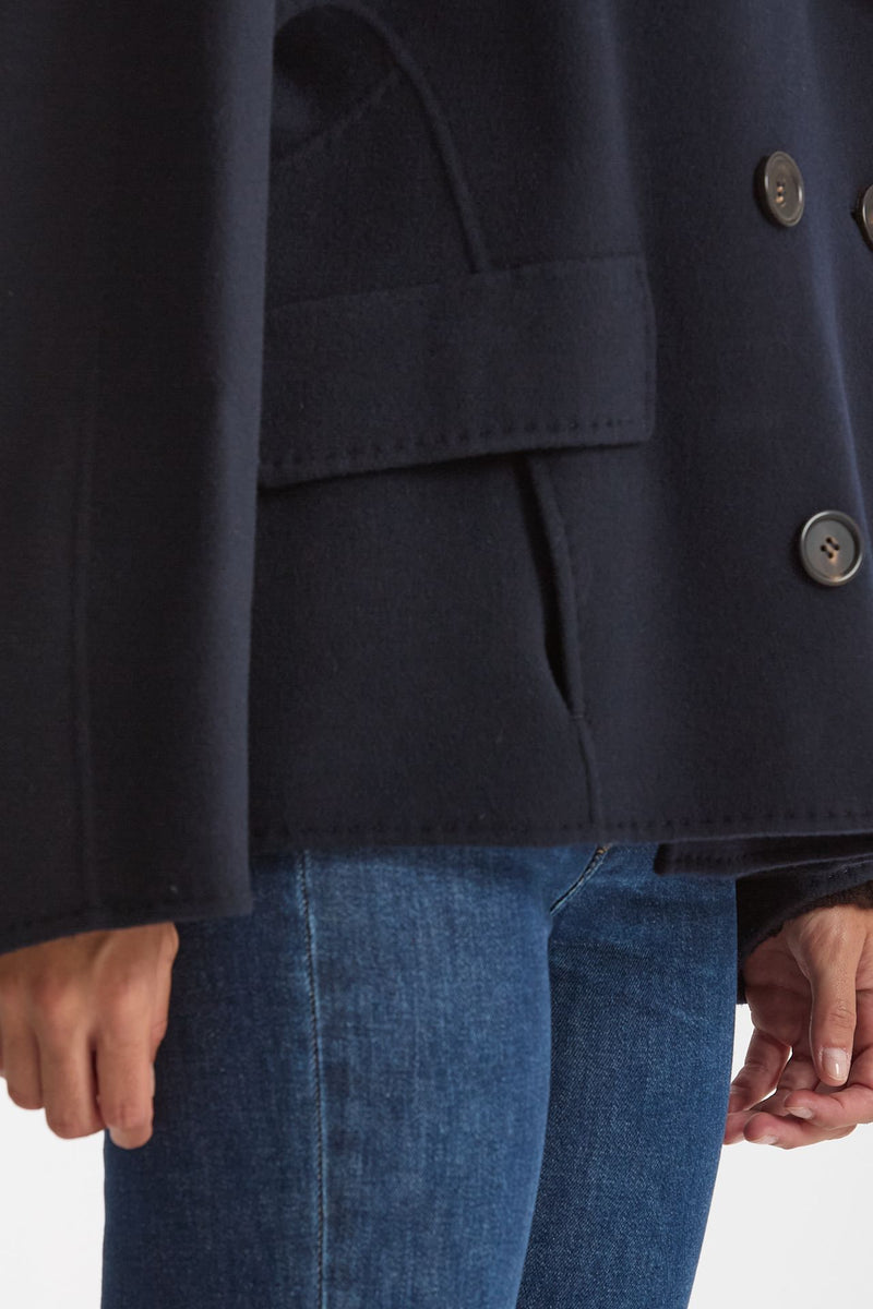 Caban ADELE in drap di lana blu donna Max mara s - 6