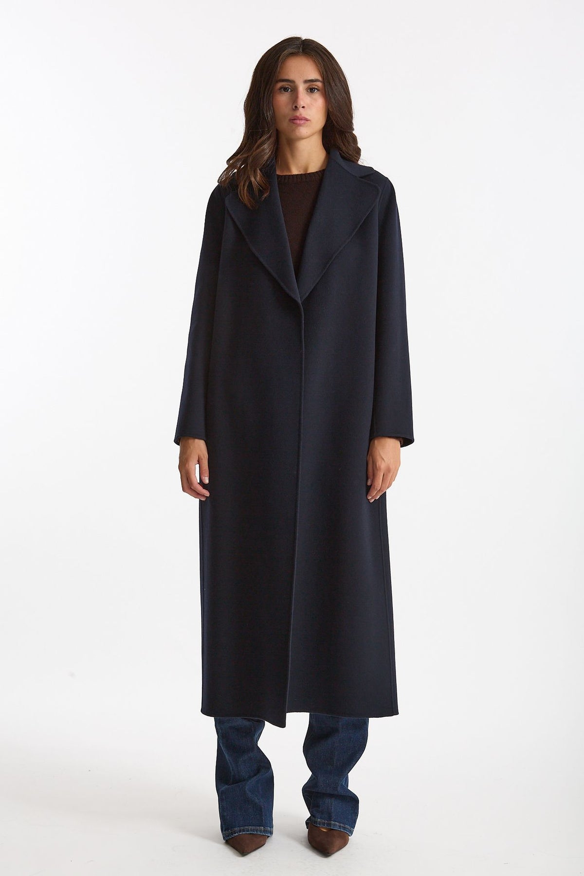 Cappotto POLDO lungo a vestaglia blu donna Max mara s - 3