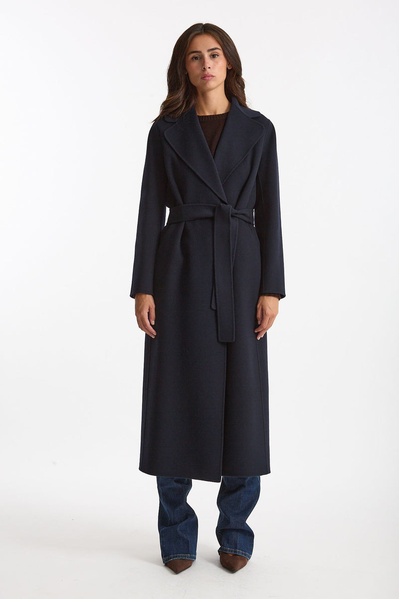 Cappotto POLDO lungo a vestaglia blu donna Max mara s - 4