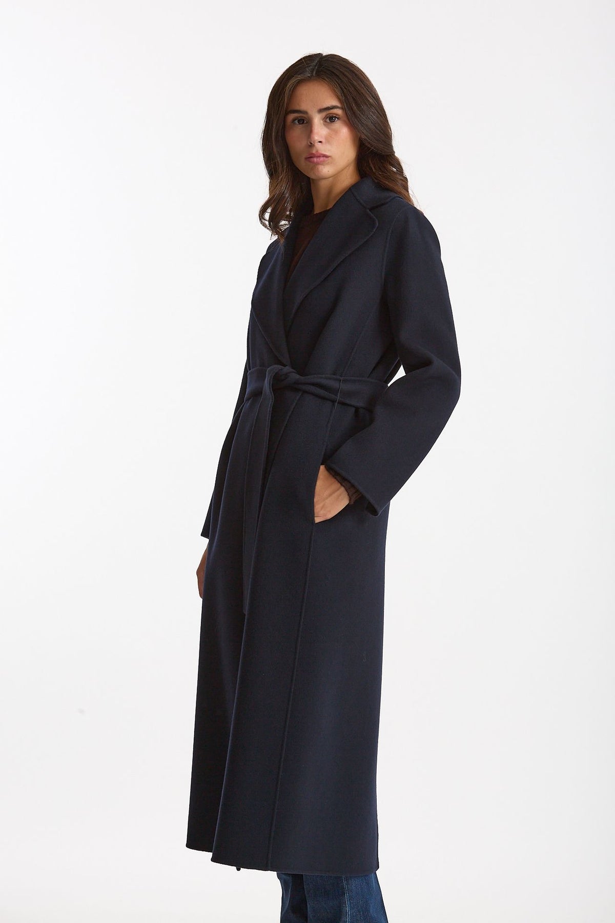 Cappotto POLDO lungo a vestaglia blu donna Max mara s - 1