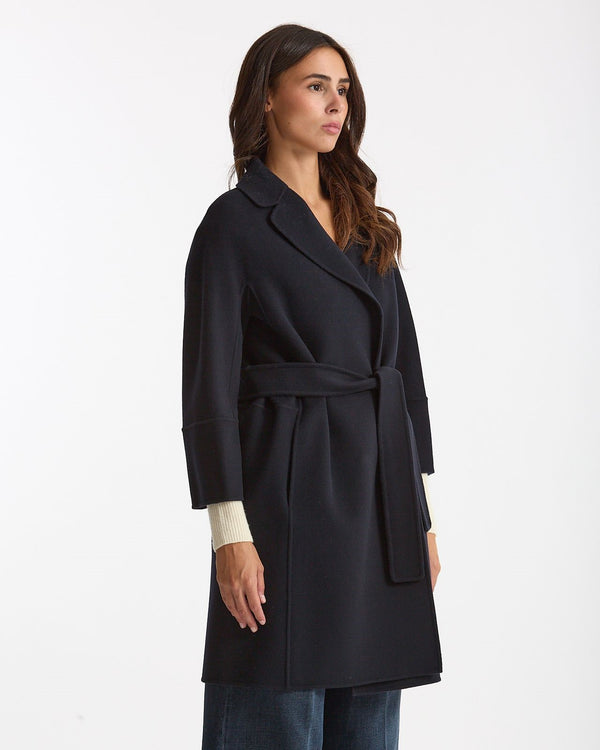 Cappotto midi ARONA in drap di lana blu donna Max mara s