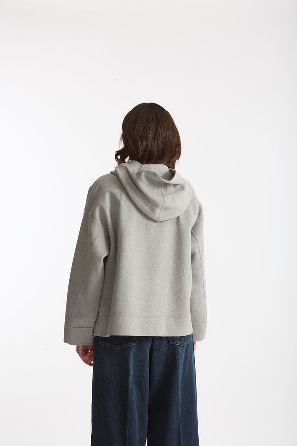 Caban corto DINA in drap di lana grigio perla donna Max mara s