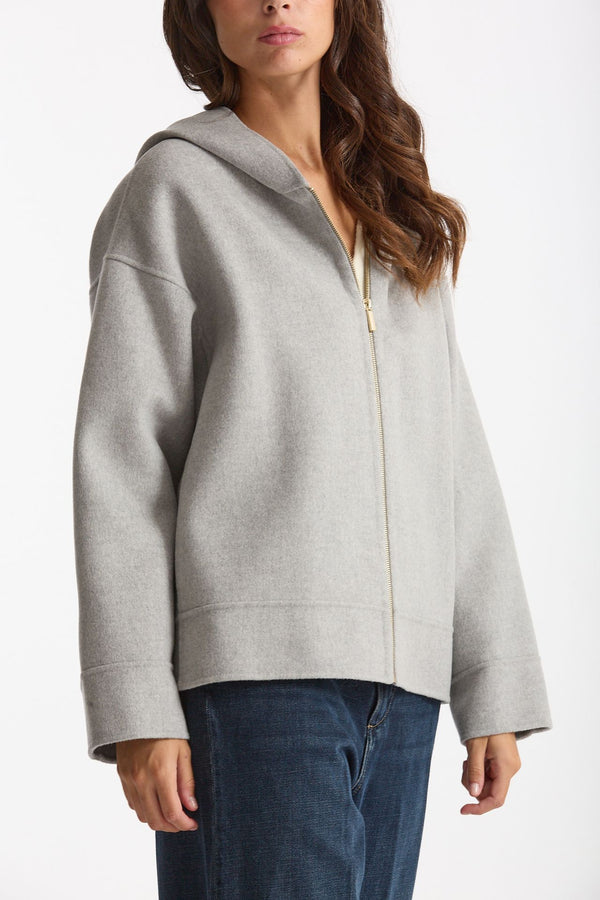 Caban corto DINA in drap di lana grigio perla donna Max mara s