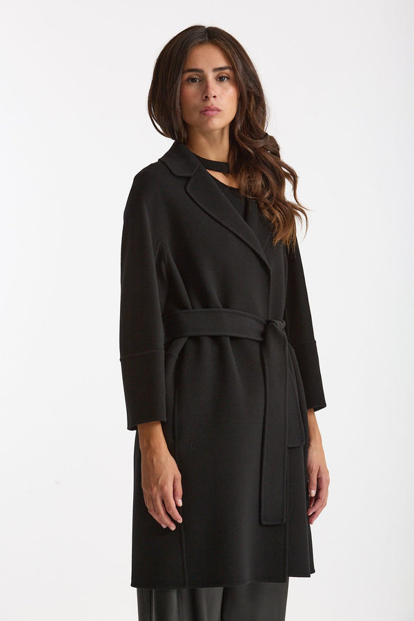 Cappotto midi ARONA in drap di lana nero donna Max mara s