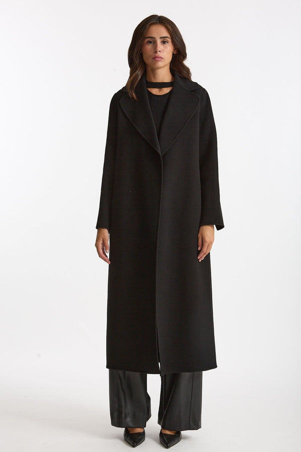 Cappotto lungo a vestaglia POLDO nero donna Max mara s