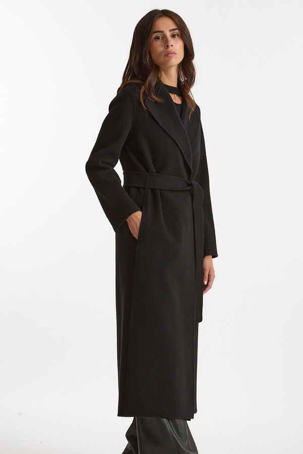 Cappotto lungo a vestaglia POLDO nero donna Max mara s