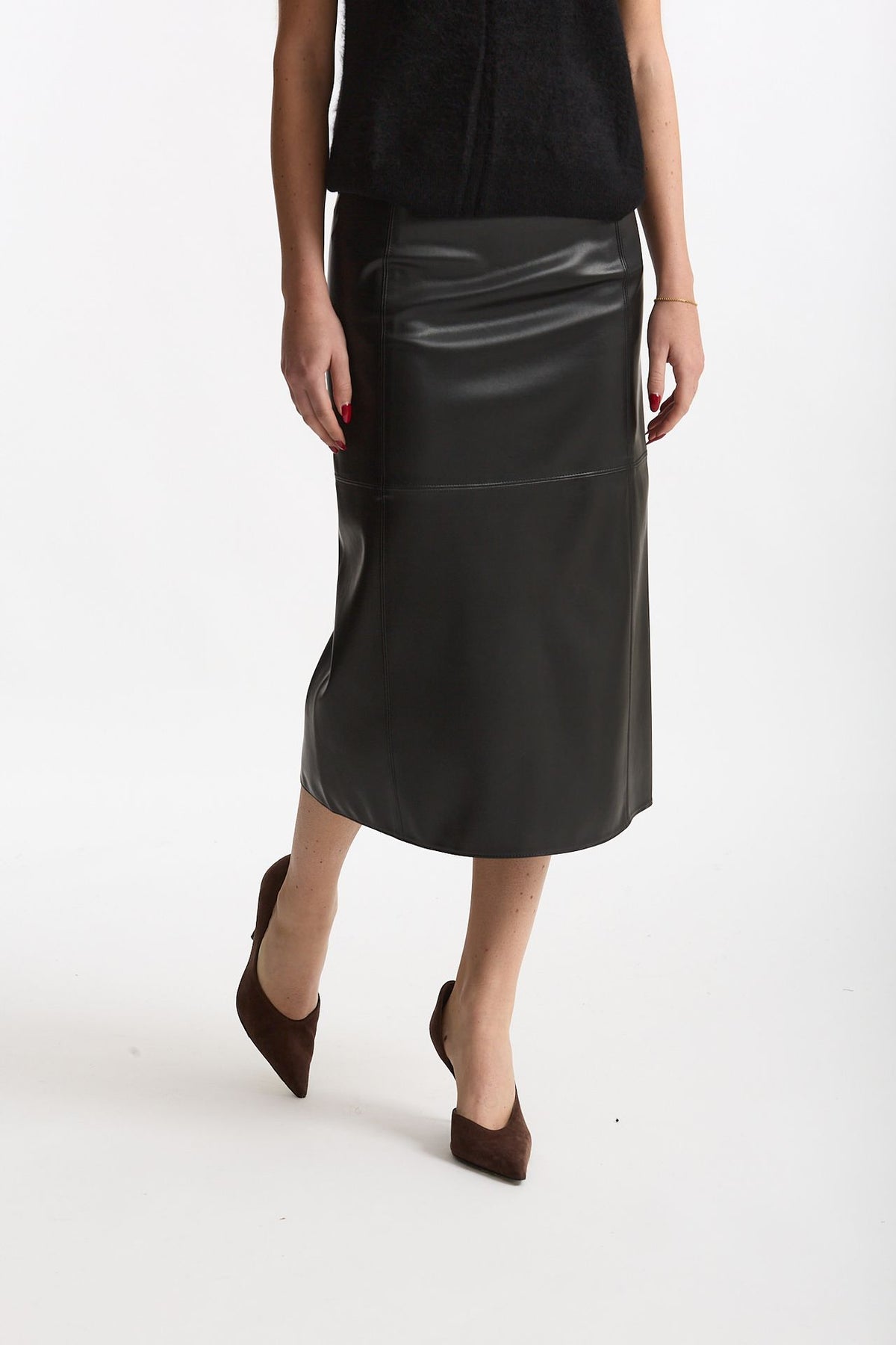 Gonna midi ecopelle CRISMA nero donna Max mara s - 3