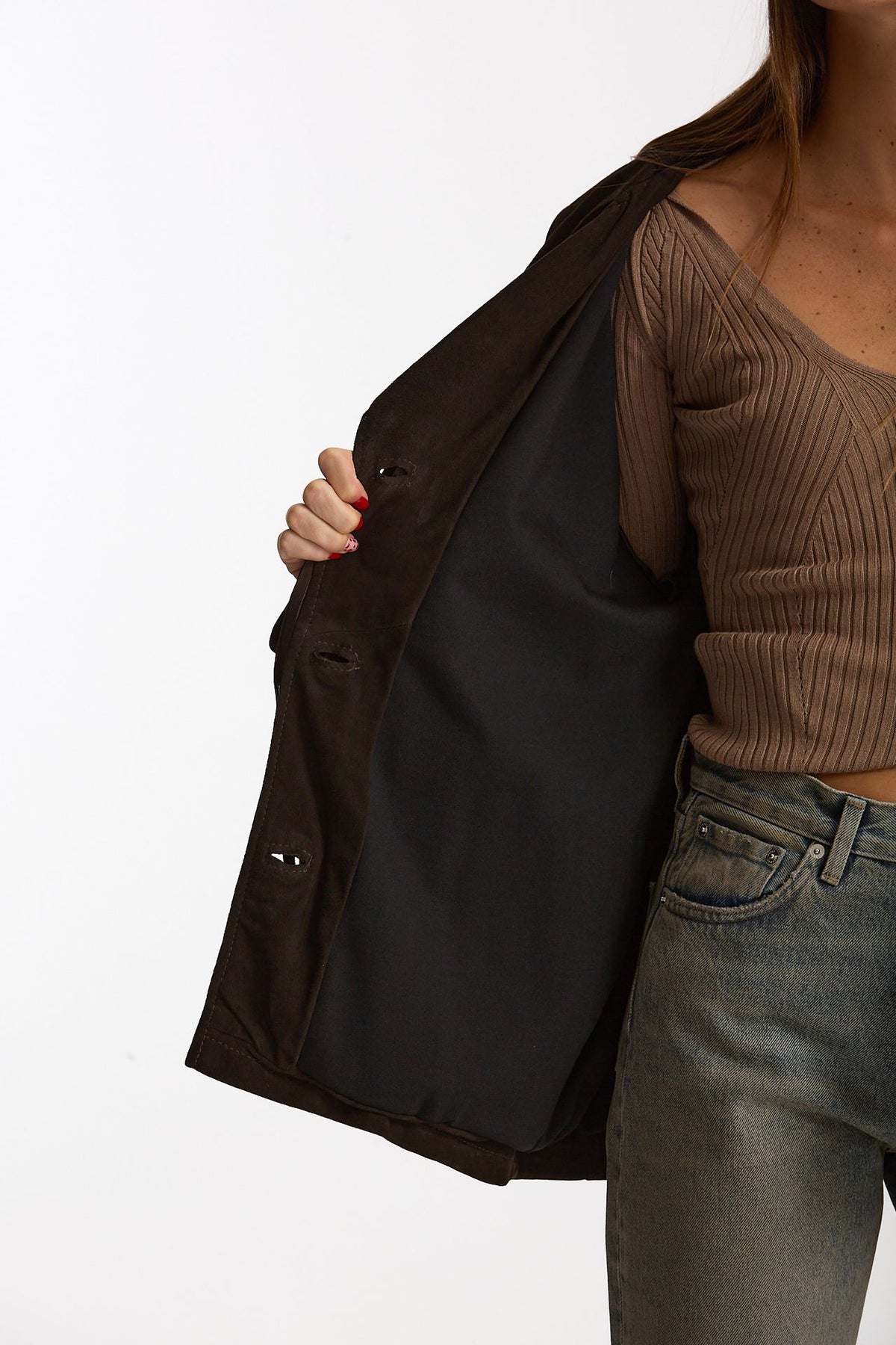 Blazer in suede testa moro donna Mono - 6