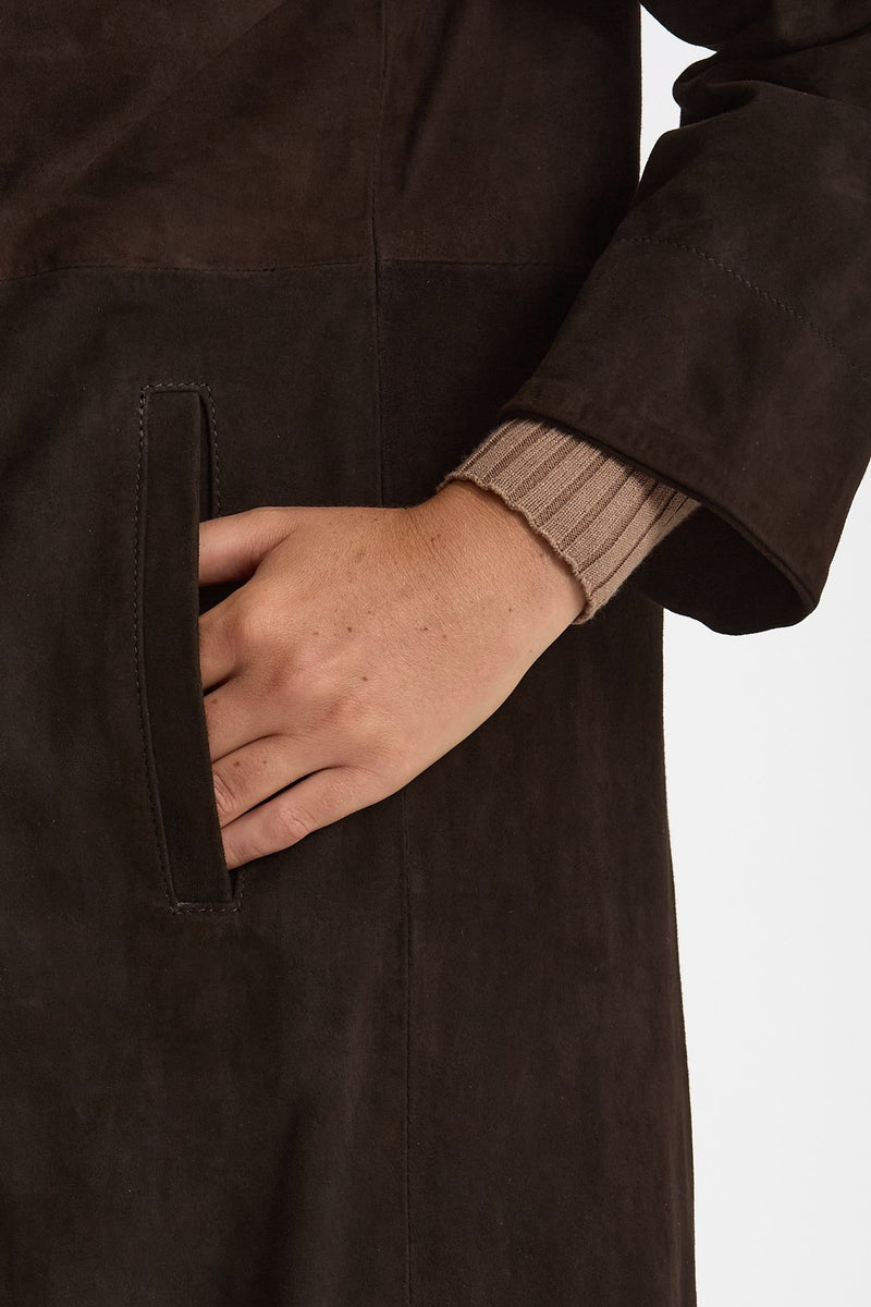 Soprabito in suede testa moro donna Mono - 5