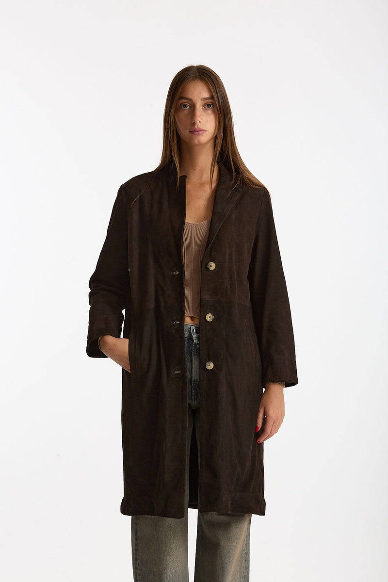Soprabito in suede testa moro donna Mono - 2