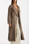 Soprabito in suede tortora donna Mono - 5