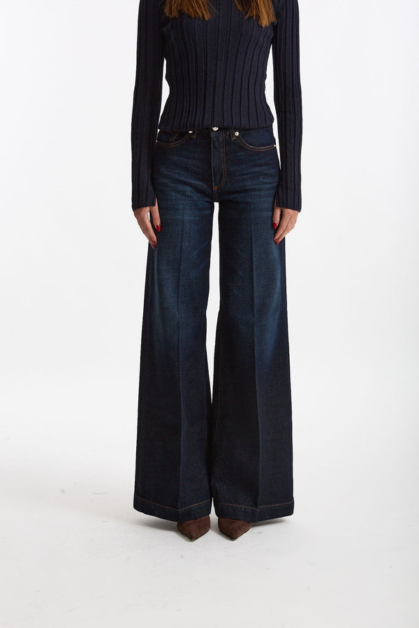 Jeans palazzo NADIA lavaggio scuro donna Nine in the morning