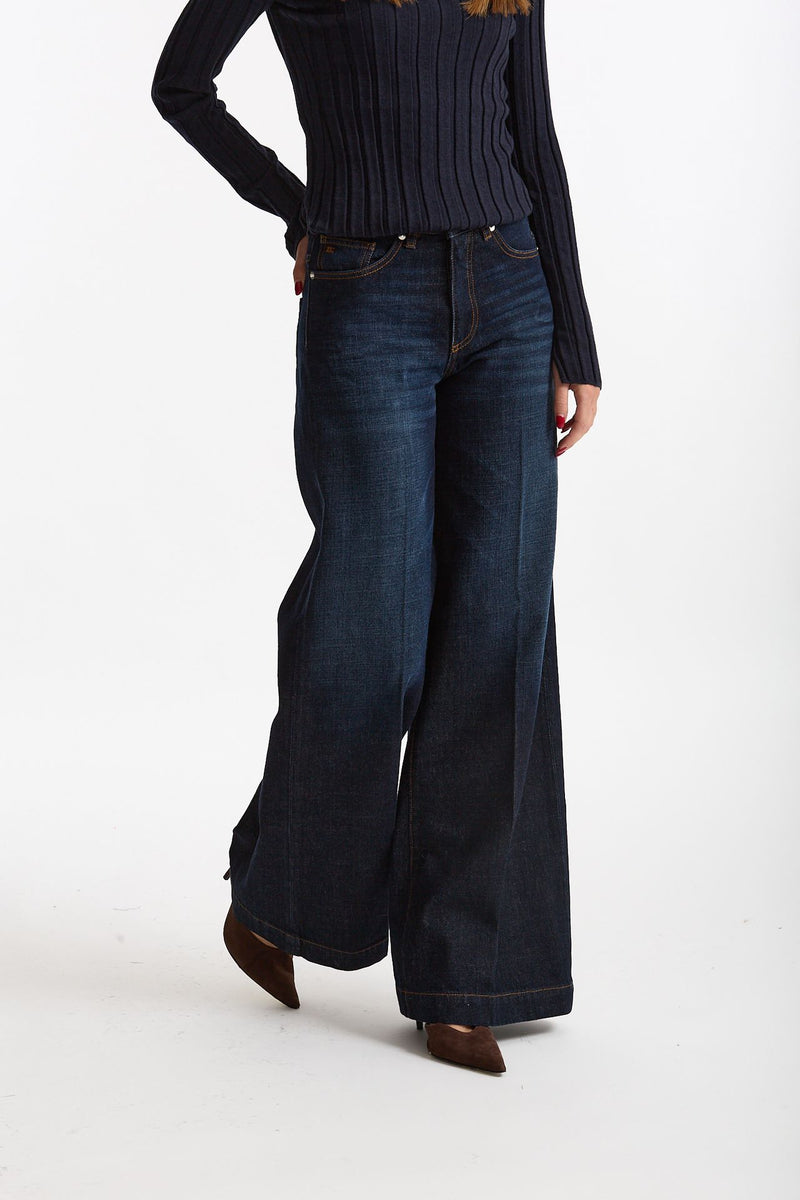 Jeans palazzo NADIA lavaggio scuro donna Nine in the morning - 4