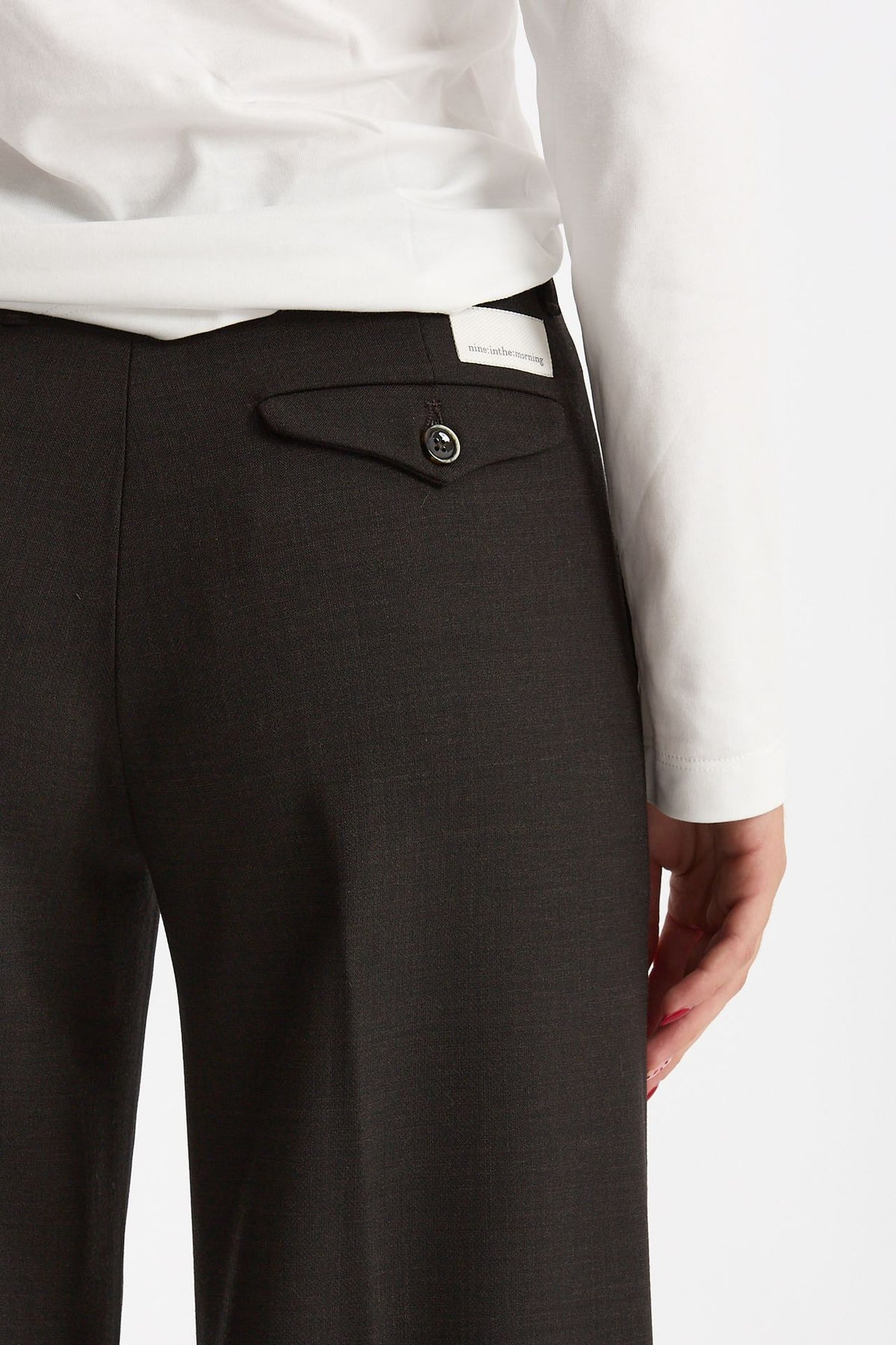 Pantalone palazzo NADIA testa moro scuro donna Nine in the morning - 4