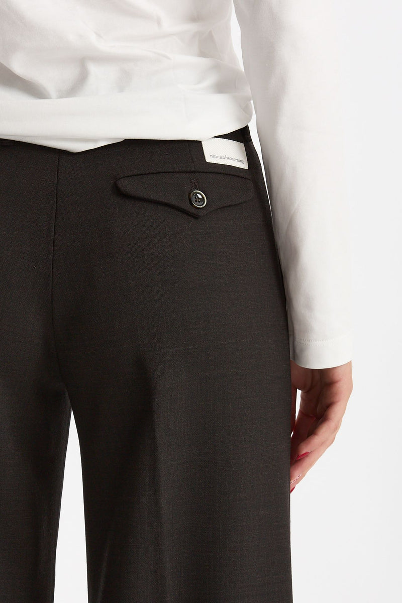 Pantalone palazzo NADIA testa moro scuro donna Nine in the morning - 4