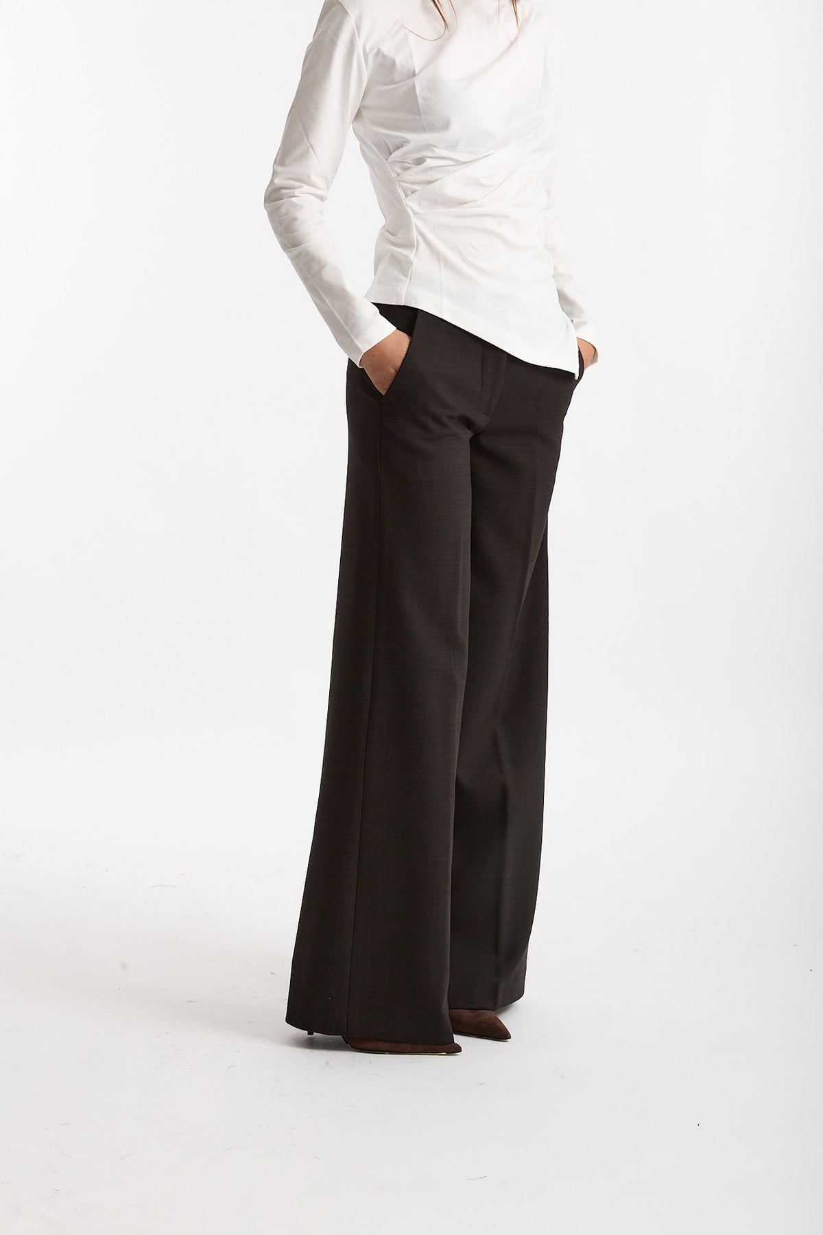 Pantalone palazzo NADIA testa moro scuro donna Nine in the morning - 3