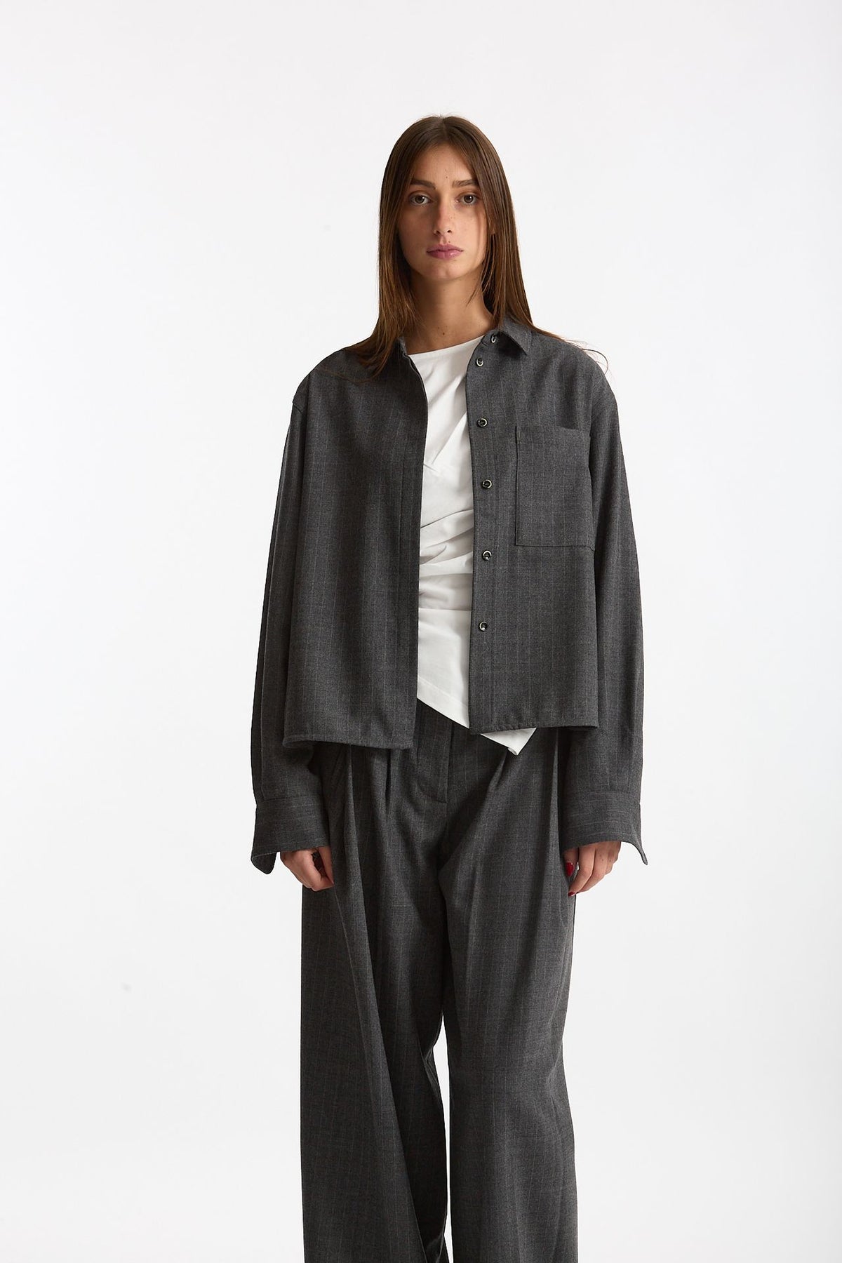 Camicia a scatolina gessato donna Nine in the morning - 1