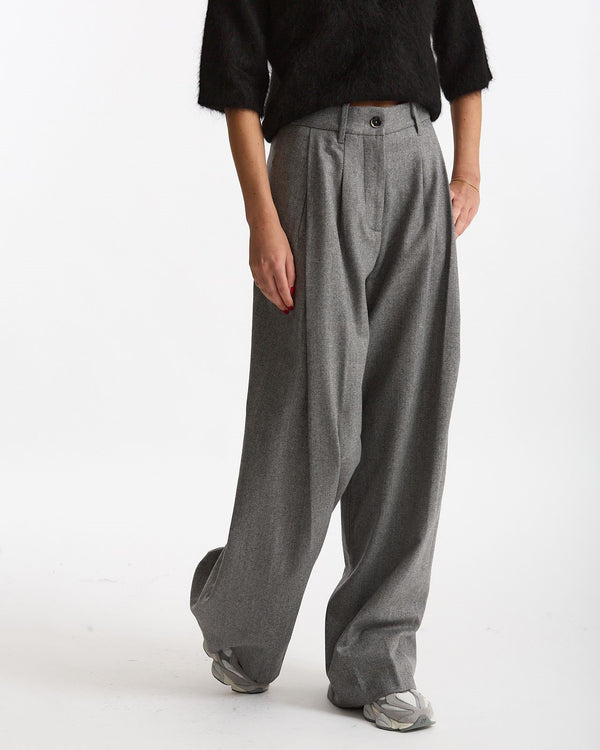 Pantalone palazzo PETRA spigato grigio donna Nine in the morning