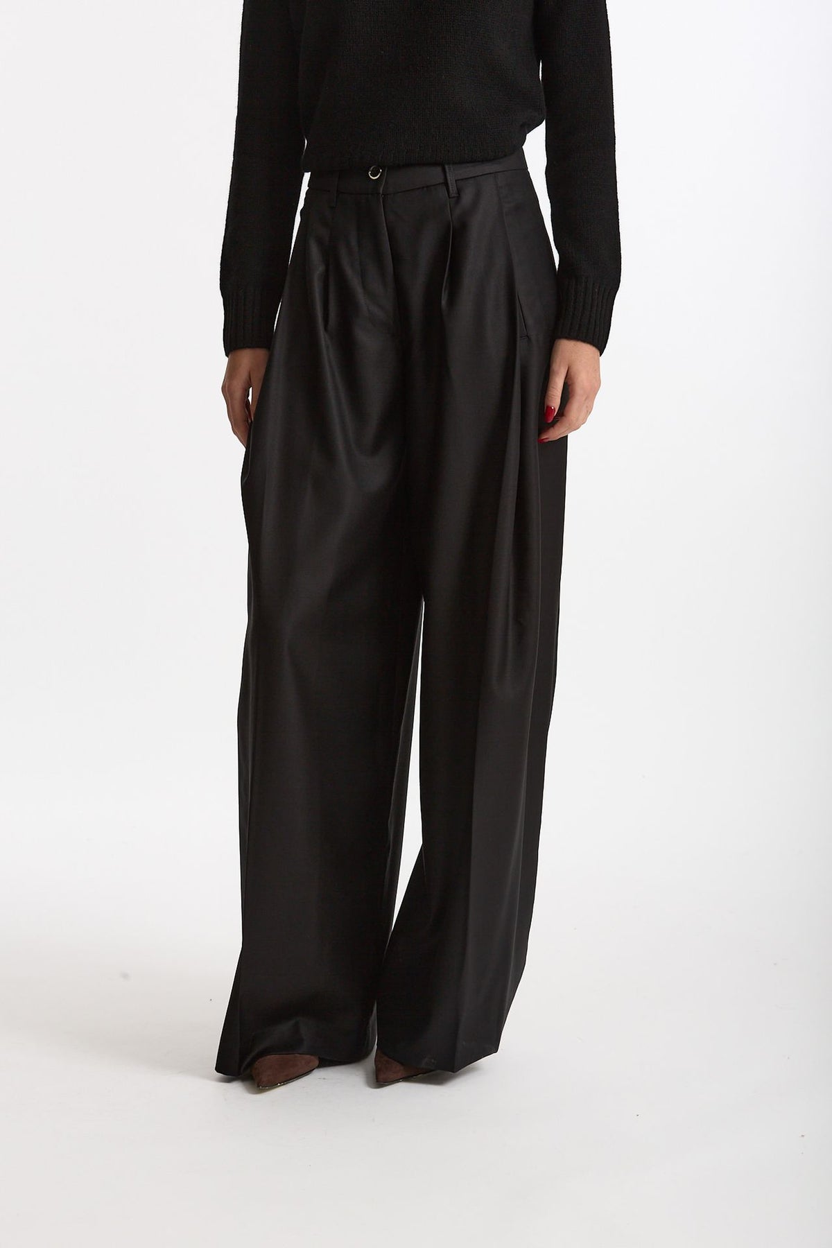 Pantalone palazzo PETRA nero donna Nine in the morning - 1