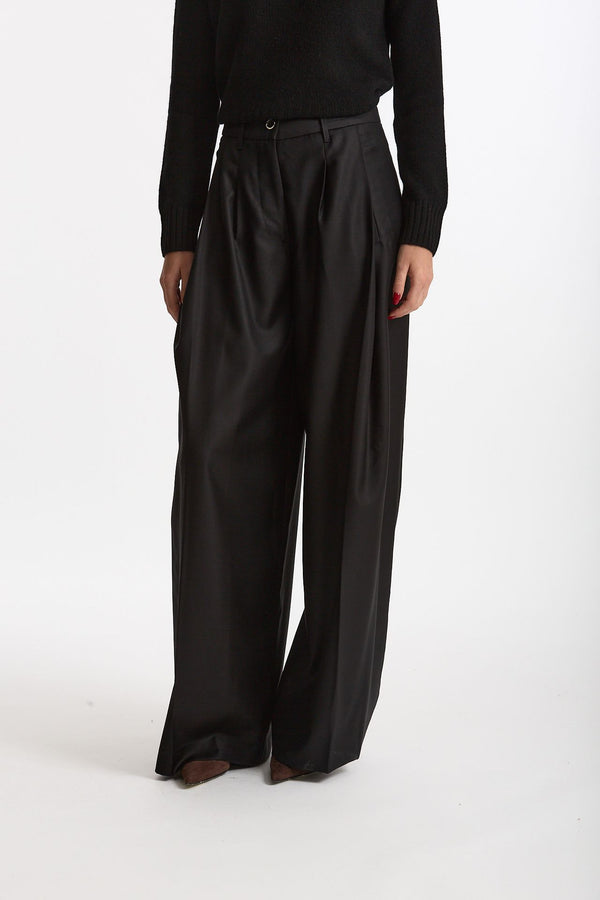 Pantalone palazzo PETRA nero donna Nine in the morning