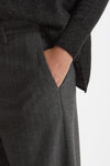 Pantalone palazzo FIAMMA gessato bianco e grigio donna Nine in the morning - 5