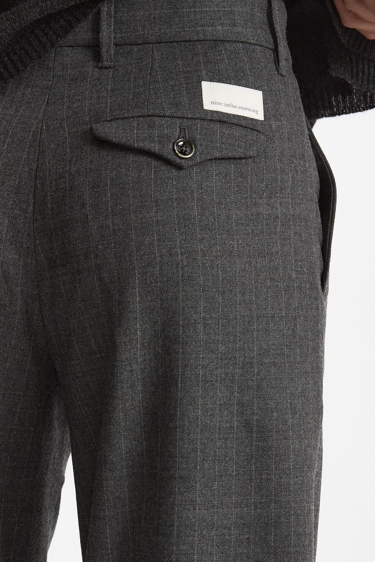 Pantalone palazzo FIAMMA gessato bianco e grigio donna Nine in the morning - 6