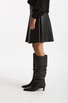 Gonna midi in ecopelle nero donna Nude - 3