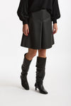 Gonna midi in ecopelle nero donna Nude - 4