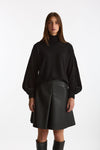 Maglia dolcevita maniche a sbuffo nero donna Nude - 2