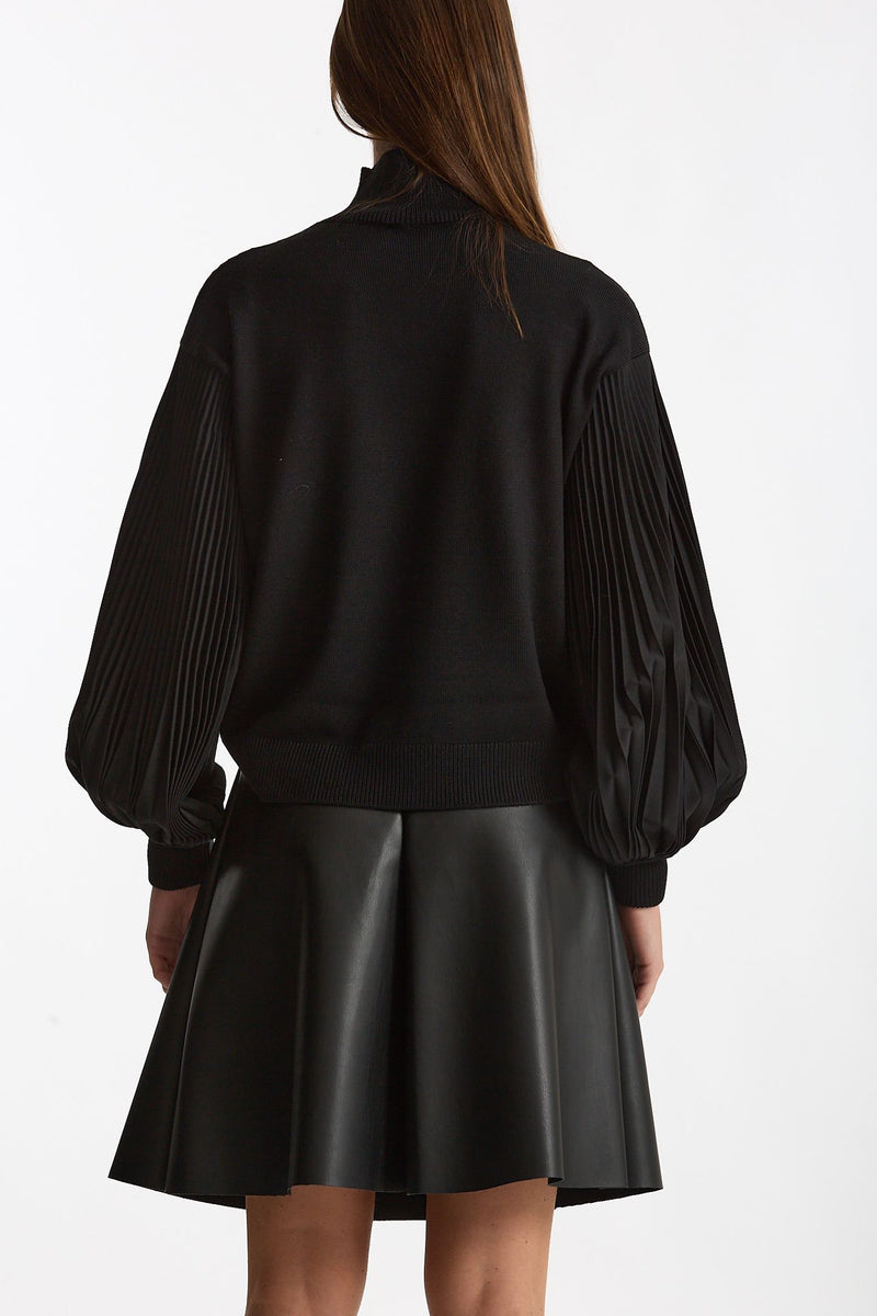 Maglia dolcevita maniche a sbuffo nero donna Nude - 3