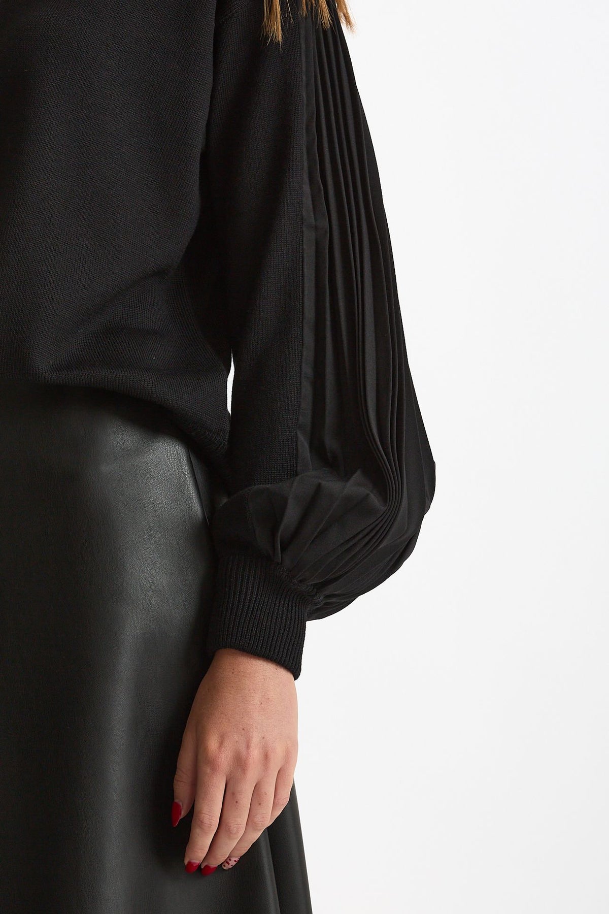 Maglia dolcevita maniche a sbuffo nero donna Nude - 4