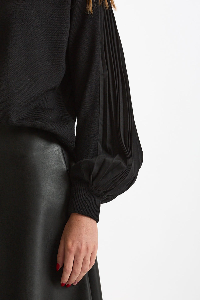 Maglia dolcevita maniche a sbuffo nero donna Nude - 4