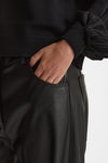 Pantalone wide leg ecopelle nero donna Nude - 5