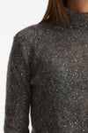 Maglia dolcevita micro paillettes grigio donna Nude - 5
