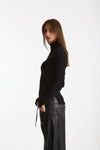 Maglia dolcevita a coste nero donna Nude - 3
