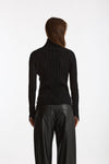 Maglia dolcevita a coste nero donna Nude - 4