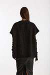 Maglia oversize con manicotti nero donna Nude - 3