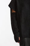 Maglia oversize con manicotti nero donna Nude - 2