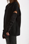 Maglia oversize con manicotti nero donna Nude - 6