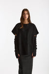 Maglia oversize con manicotti nero donna Nude - 1