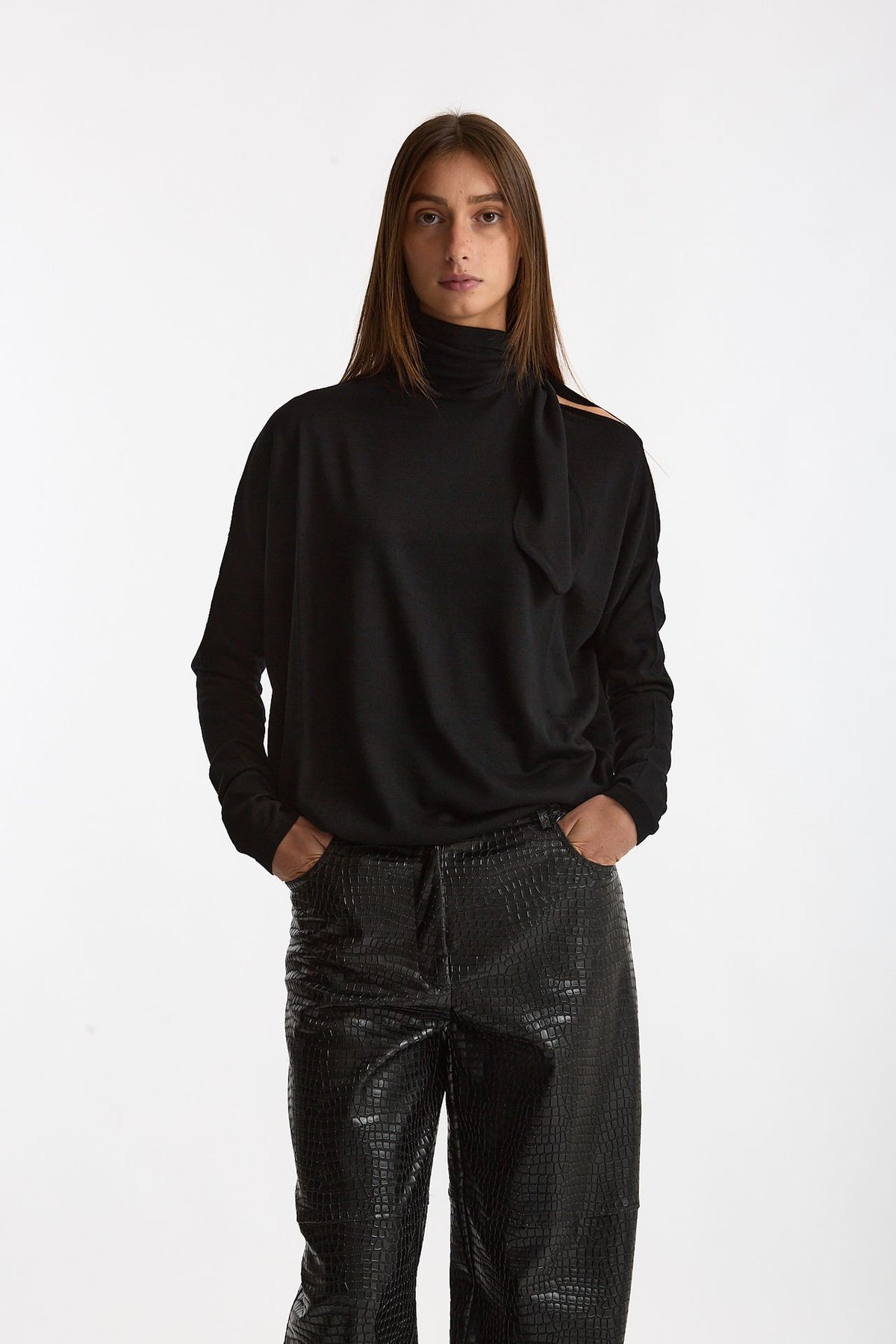 Maglia cut-out nero donna Nude - 1