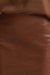 Gonna midi ecopelle tabacco Vita alta donna Nude - 5