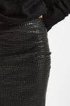 Gonna Vita alta midi ecopelle nero donna Nude - 6