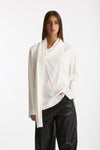 Blusa over scollo asimmetrico bianco donna Nude - 1