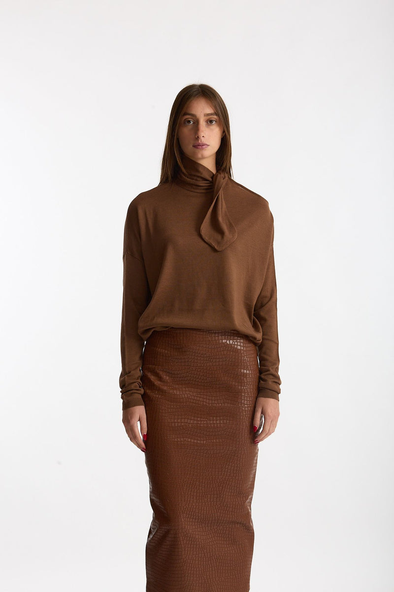 Maglia cut-out tabacco donna Nude - 1