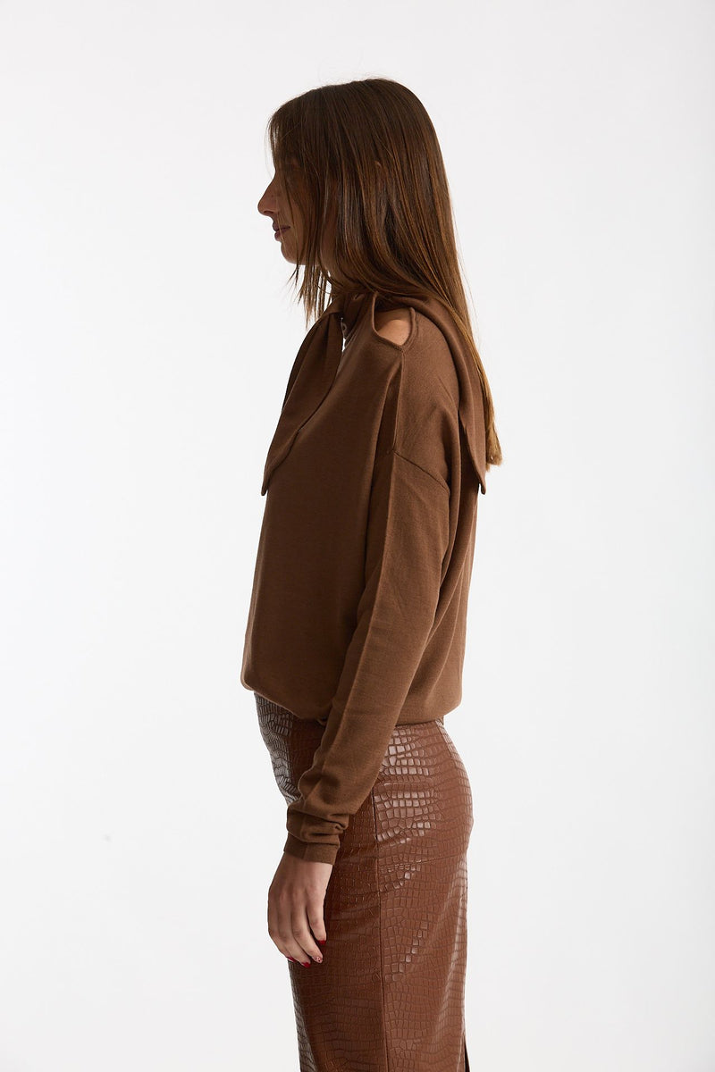 Maglia cut-out tabacco donna Nude - 2