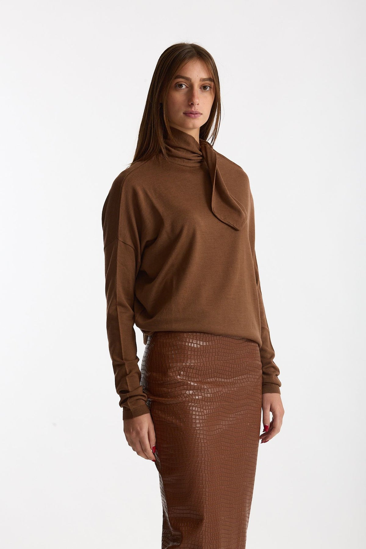 Maglia cut-out tabacco donna Nude - 4