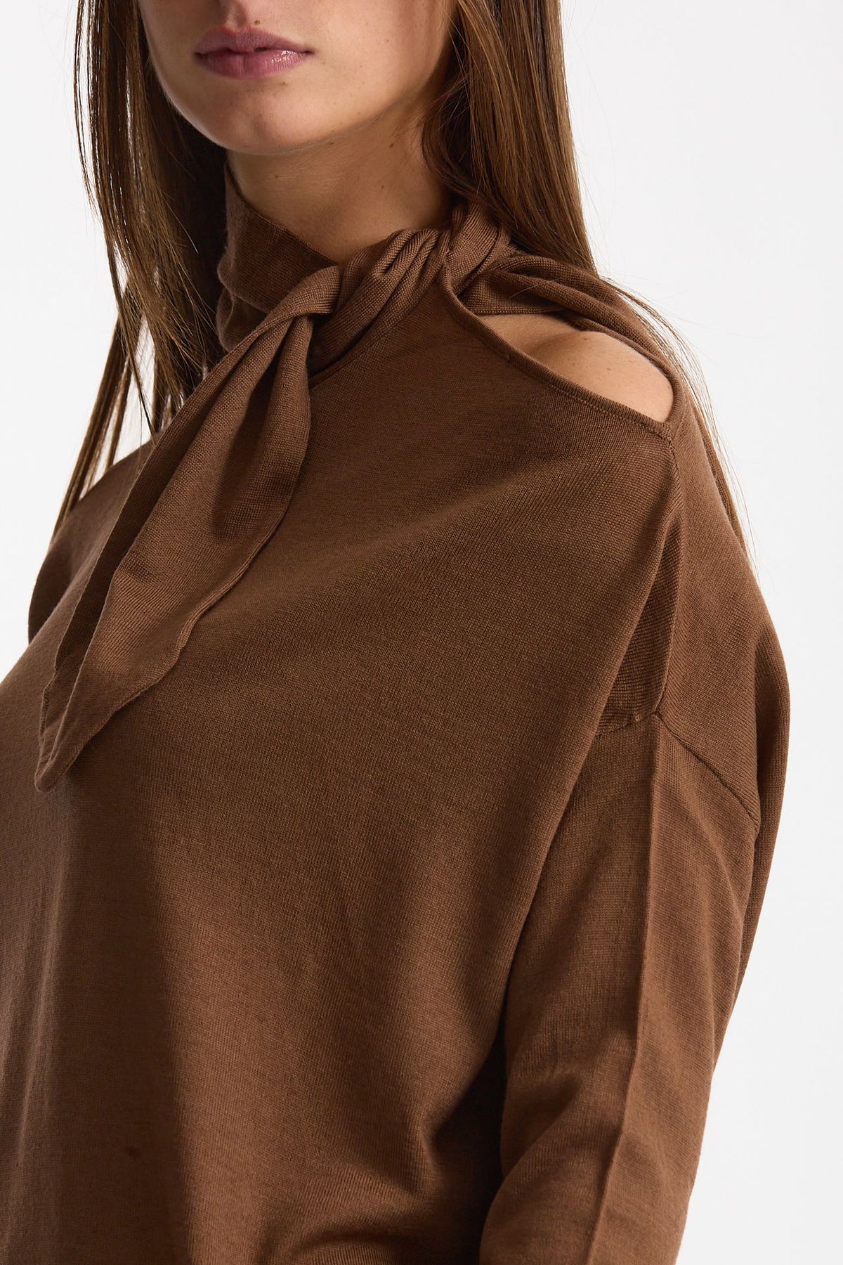 Maglia cut-out tabacco donna Nude - 5